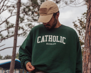 Catholic Crewneck - Forest Green