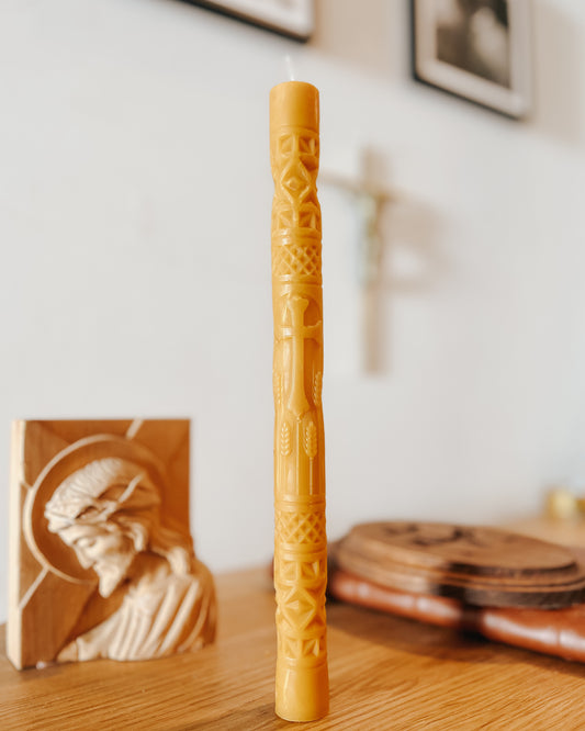 100% Beeswax Catholic Baptism Candle - PRE-ORDER ITEM PLEASE READ DESCRIPTION
