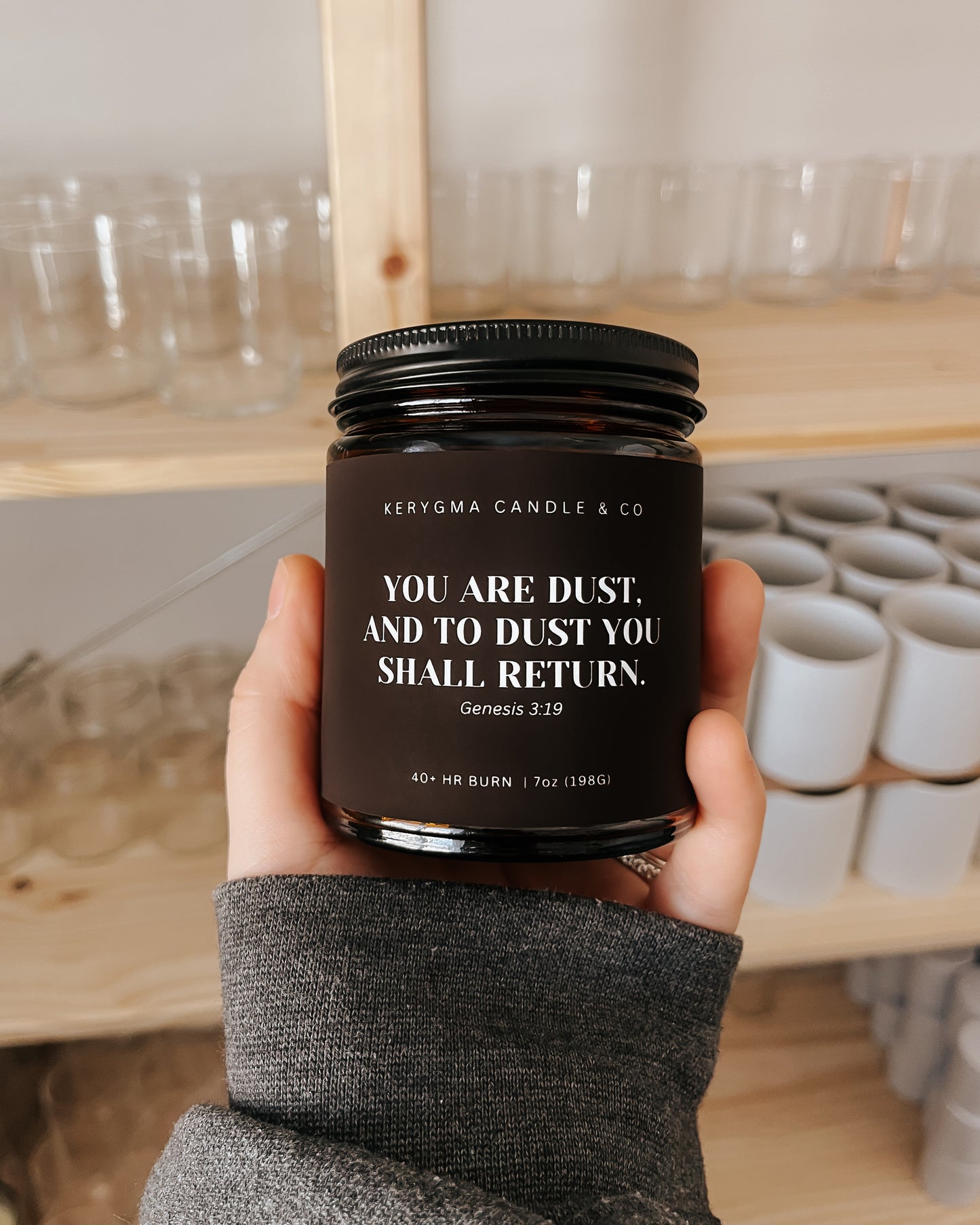 Catholic Lent Candle - You are dust, and to dust you shall return. Genesis 3:19