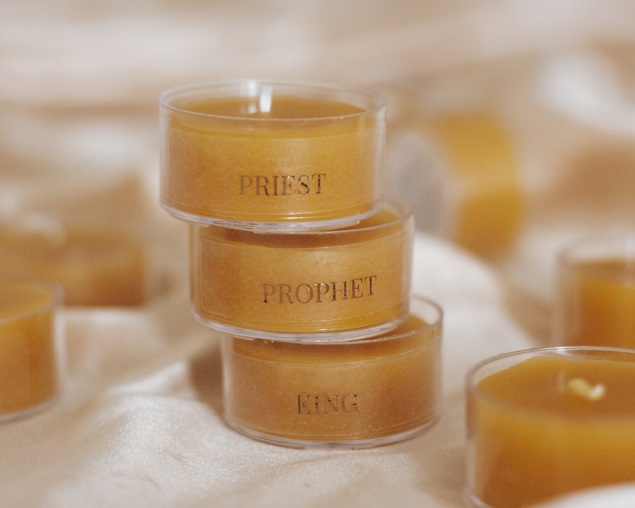 Chrism + Beeswax tea lights