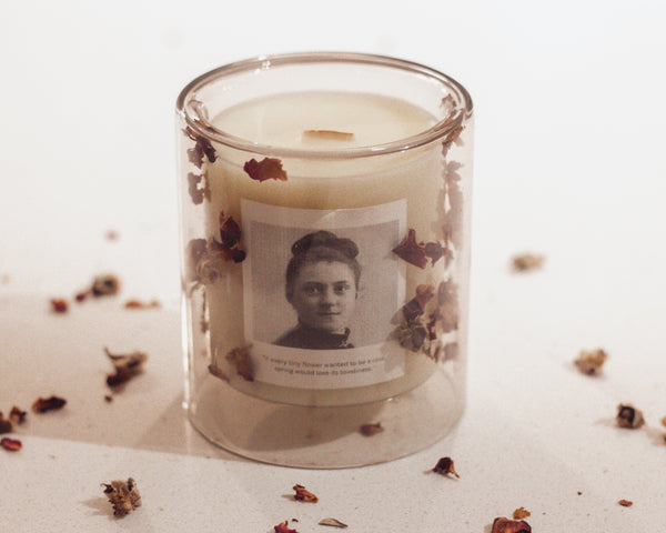 Luxe Little Flower Catholic Candle, Inspired by St. Therese of Lisieux