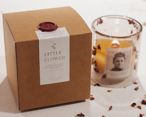 Luxe Little Flower Catholic Candle, Inspired by St. Therese of Lisieux