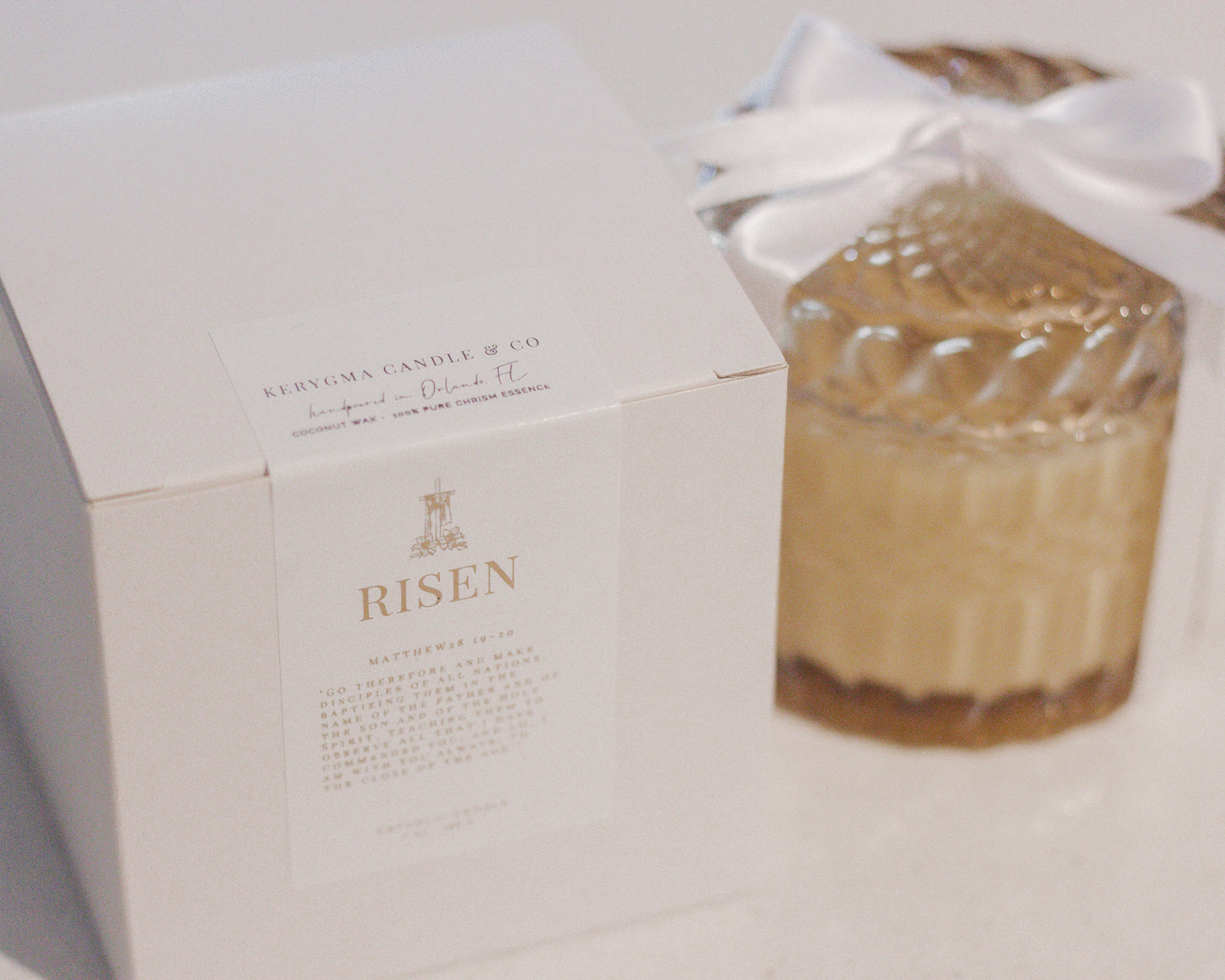 RISEN - Easter Chrism Catholic Candle - CLEARANCE