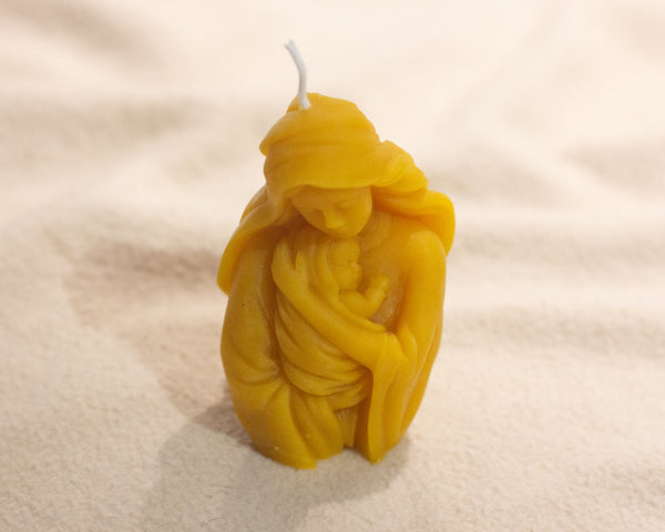 Maddona and Child 100% Beeswax Altar Candle