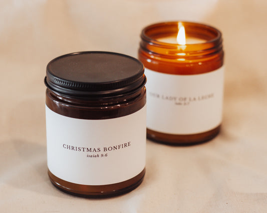 Christmas Bonfire Catholic Candle