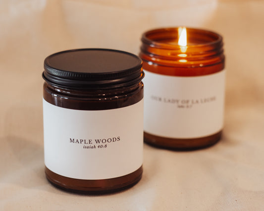 Maple Woods Catholic Candle