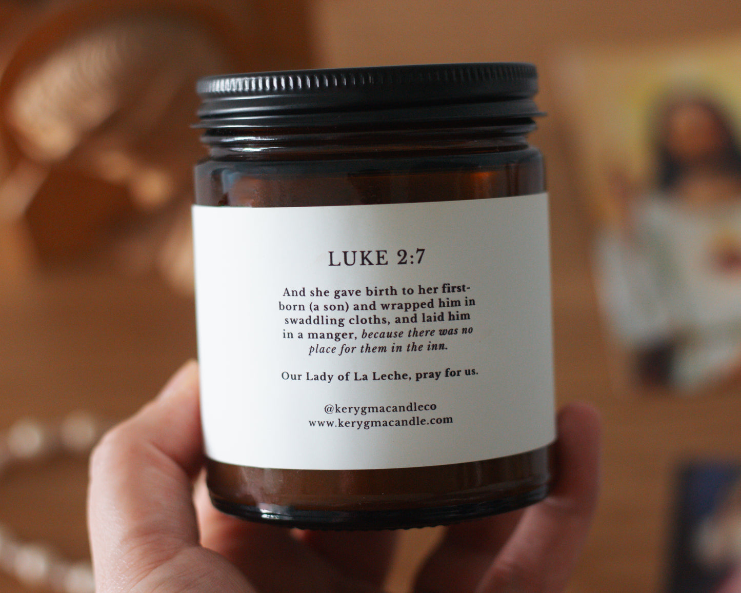Our Lady of La Leche Catholic Candle