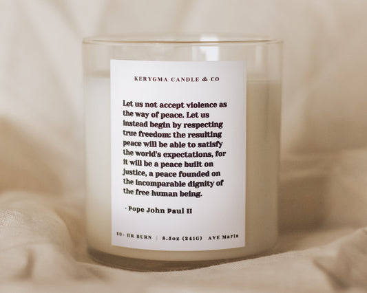 St. John Paul II -  Peace - Catholic Candle (limited edition)