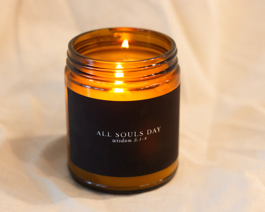 All Souls Day Catholic Candle - Wisdom 3:1-4