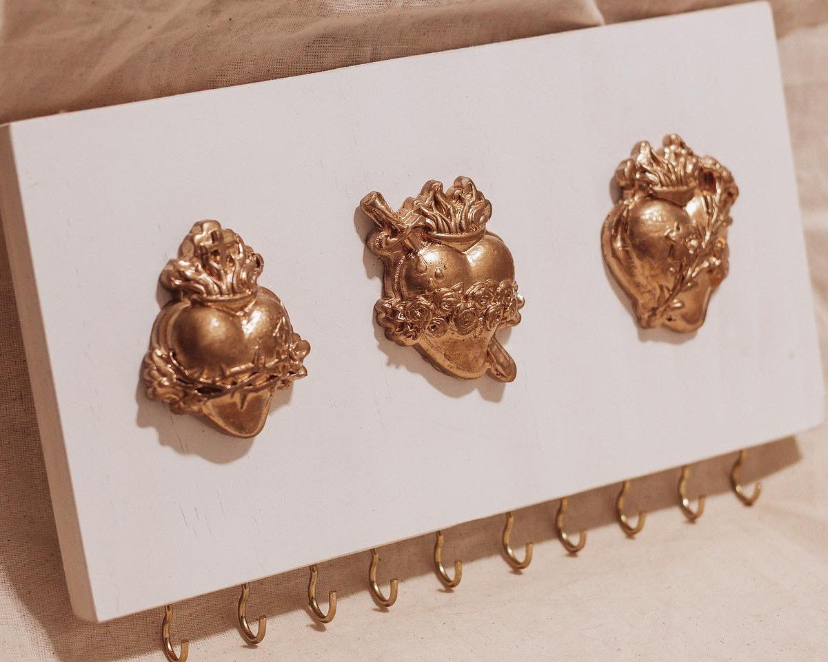 Holy Hearts Rosary Hanger - PRE ORDER ITEM PLEASE READ PRODUCT DESCRIPTION