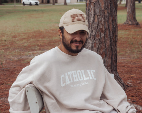 Catholic Crewneck - Sandstone