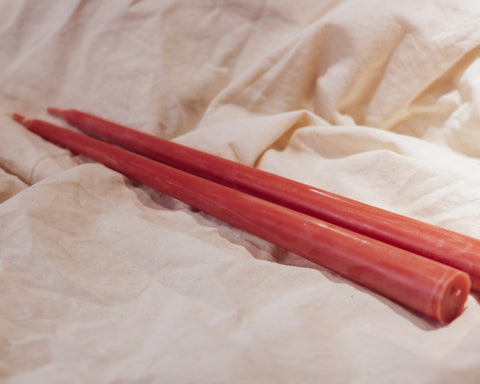 Rose Beeswax Tapers - 2 pack